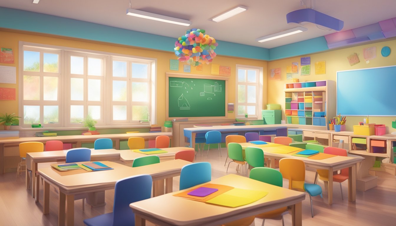 A classroom with colorful visuals, tactile materials, and aromatic
scents to engage all senses in
learning