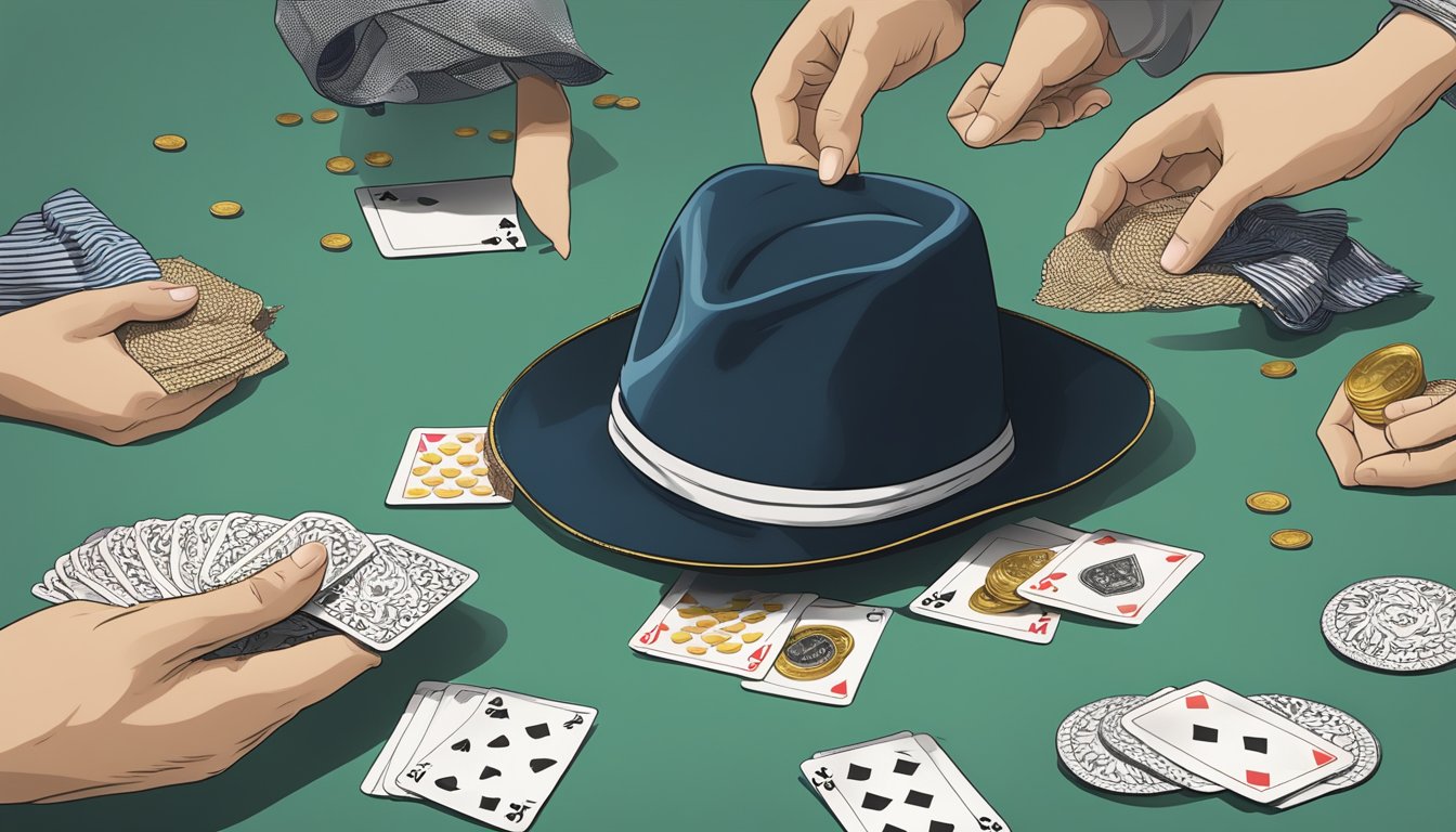 A deck of cards being shuffled with precision, coins disappearing into
thin air, and a silk scarf being pulled out of an empty
hat