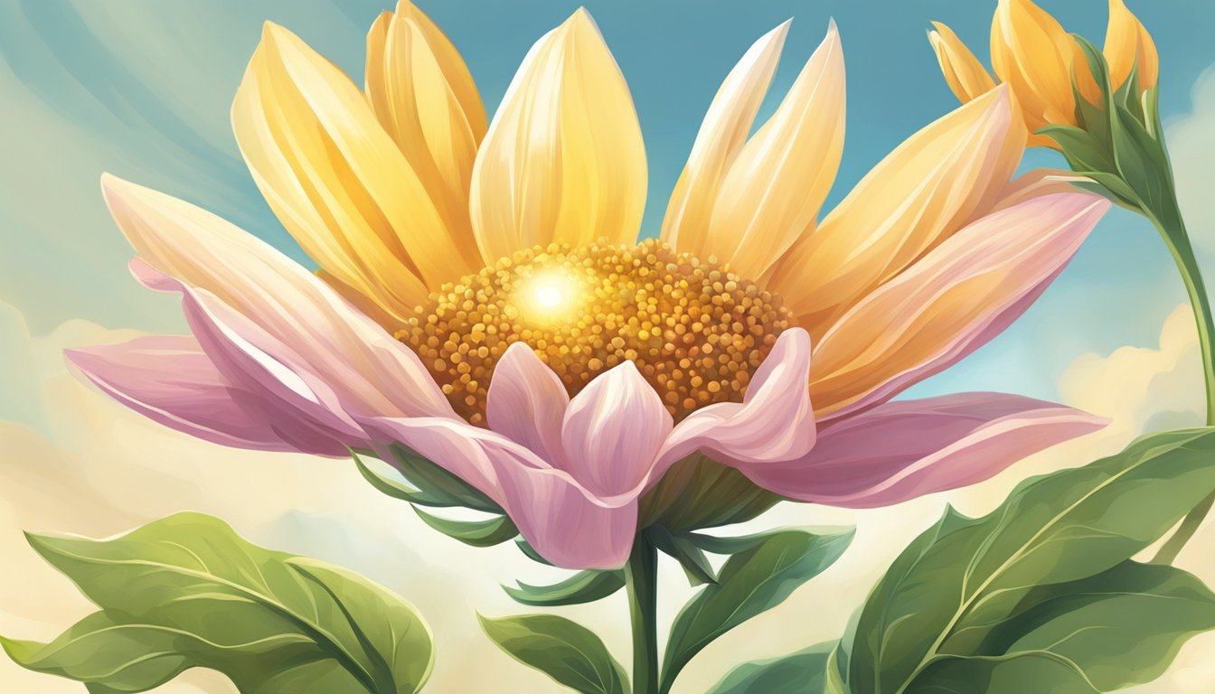 A blooming flower reaching towards the sun, symbolizing personal
growth and
achievement