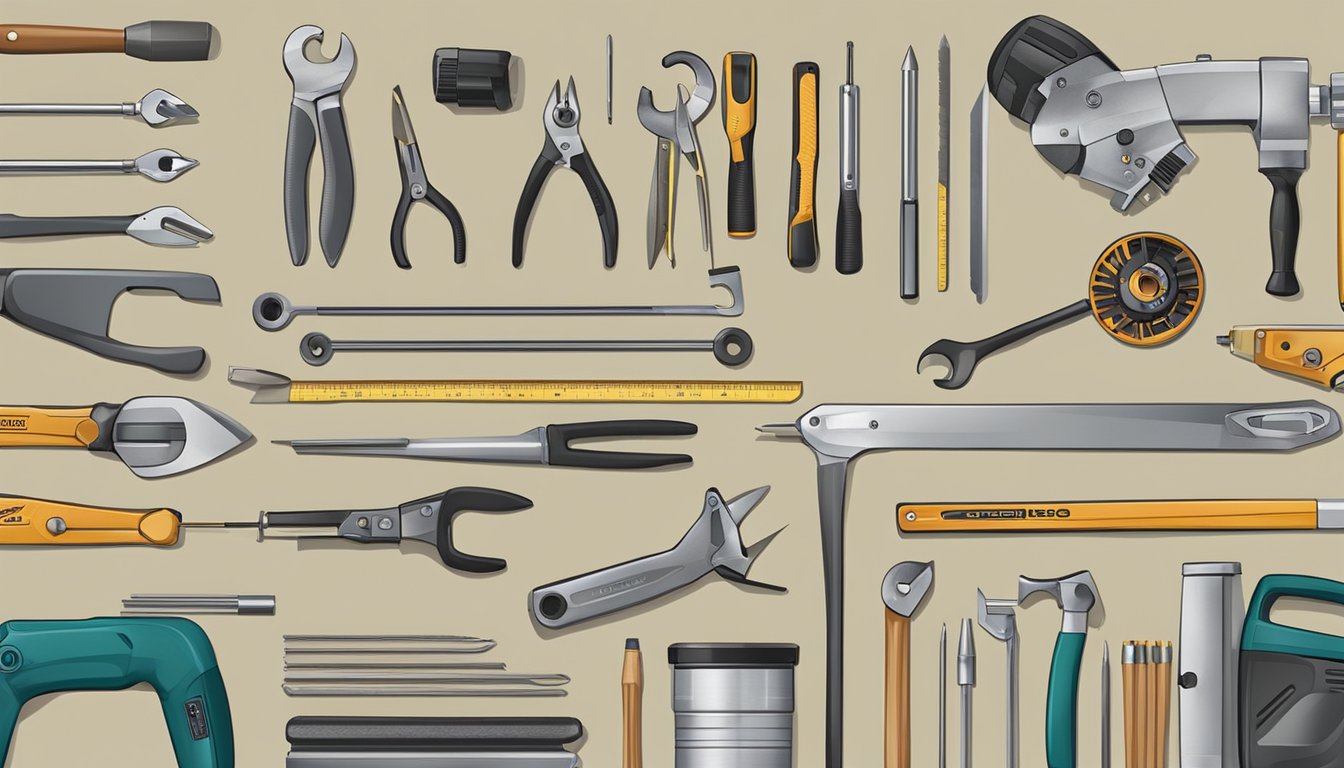 A group of diverse tools and equipment spread out on a workbench,
showcasing a range of skills and knowledge in various
subjects