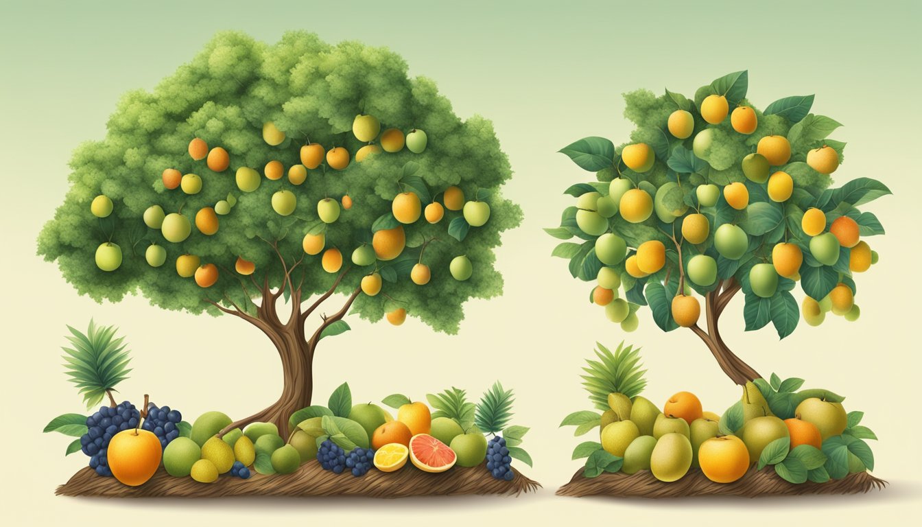 A growing tree with branches extending to reach a variety of fruits of
different sizes, showcasing the impact of effective
scalability